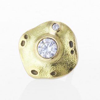 Šepkus ES-5D 18K Yellow Gold and Diamond "Flora" Stud Earring