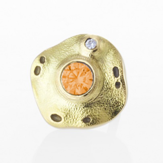 Šepkus ES-5DC 18K Yellow Gold and Natural Color Diamond "Flora" Stud Earring