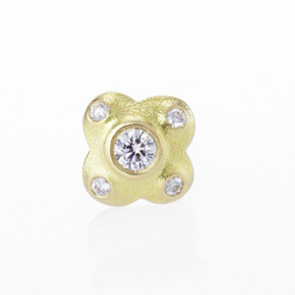 Šepkus ES-6D 18K Yellow Gold and Diamond "Flora" Stud Earring