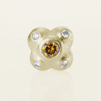 Šepkus ES-6DC 18K Yellow Gold and Diamond "Flora" Stud Earring