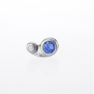 Šepkus ES-7PS Platinum, Sapphire, and Diamond "Flora" Stud Earring