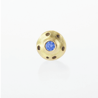 Šepkus ES-8S 18K Yellow Gold and Sapphire "Flora" Stud Earring