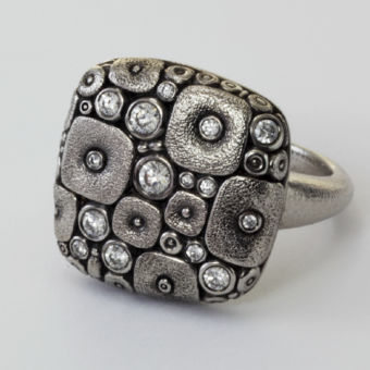 Šepkus R-138PD Platinum and Diamond "Soft Mosaic" Ring