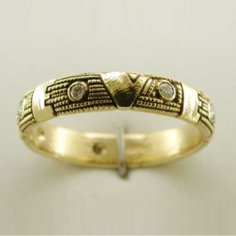 Šepkus R-23 18K Yellow Gold and Diamond "Forever" Band Ring