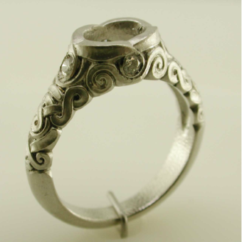 Šepkus R-28PM Platinum and Diamond "Ribbon" Ring Mounting