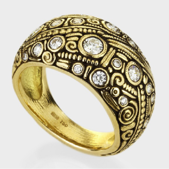 Šepkus R-35D 18K Yellow Gold and Diamond "Dome" Ring
