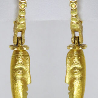 Šepkus E-212 18K Yellow Gold with Emeralds "The Big Sleep" Earrings
