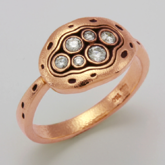 Šepkus R-140RD 18K Rose Gold and Diamond "Little Pool" Ring