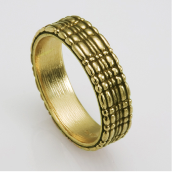 Šepkus R-142 18K Yellow Gold Wide "Spindle" Band
