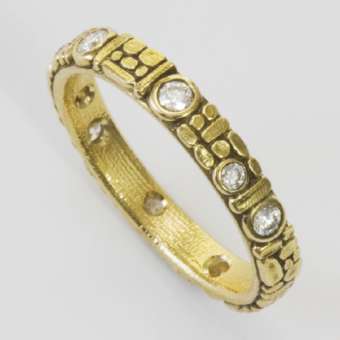 Šepkus R-155D 18K Yellow Gold and Diamond "Mosaic" Band