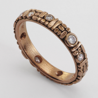 Šepkus R-155RD 18K Rose Gold and Diamond "Mosaic" Band