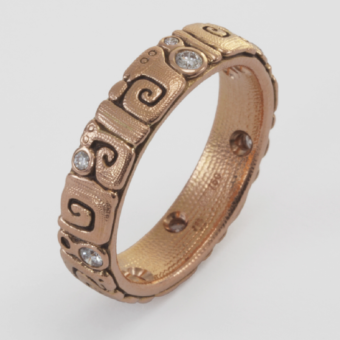 Šepkus R-156RD 18K Rose Gold and Diamond "Sea Creatures" Band