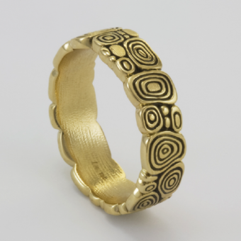 Šepkus R-160 18K Yellow Gold "Ripple" Ring