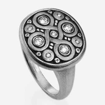 Šepkus R-161PD Platinum and Diamond "Celtic Spring" Ring