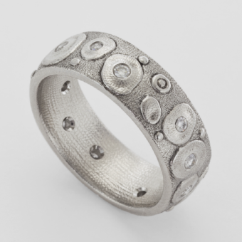 Šepkus R-174PD Platinum and Diamond "Water Lilies" Band