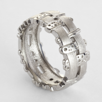 Šepkus R-177P Platinum "Woven Fence" Ring