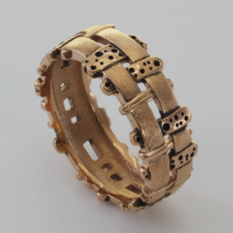 Šepkus R-177R 18K Rose Gold "Woven Fence" Ring