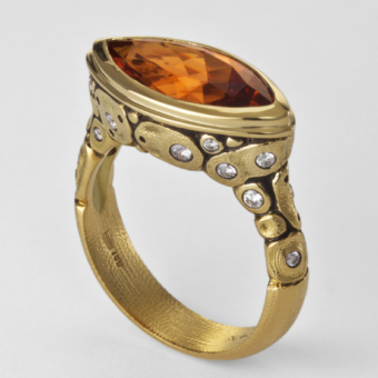 Šepkus R-183MD 18K Yellow Gold and Diamond "Harriett Flora" Marquise Mounting