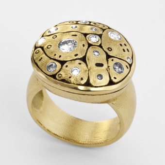 Šepkus R-188D 18K Yellow Gold and Diamond "Early Spring" Ring