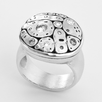 Šepkus R-188PD Platinum and Diamond "Early Spring" Ring