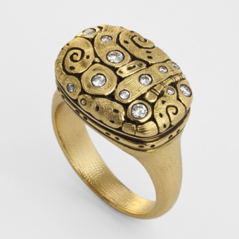 Šepkus R-189D 18K Yellow Gold and Diamond "Flora" Ring