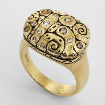 Šepkus R-189DC 18K Yellow Gold and Natural Color Diamond "Flora" Ring