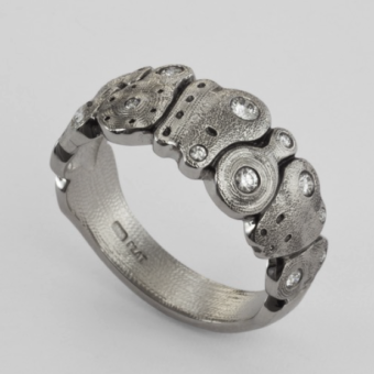 Šepkus R-192PD Platinum and Diamond "Amy's Flowers" Ring