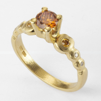 Šepkus R-196MDC 18K Yellow Gold and Natural Color Diamond "Flora" Mounting