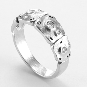 Šepkus R-197PD Platinum and Diamond "Flora" Dome Ring