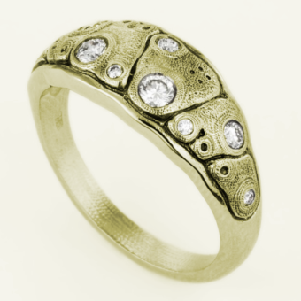 Šepkus R-203D 18K Yellow Gold and Diamond "Anna" Dome Ring