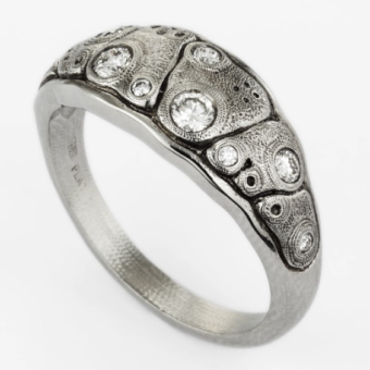 Šepkus R-203PD Platinum and Diamond "Anna" Dome Ring