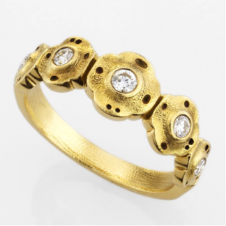 Šepkus R-207D 18K Yellow Gold and Diamond "Flora" Ring