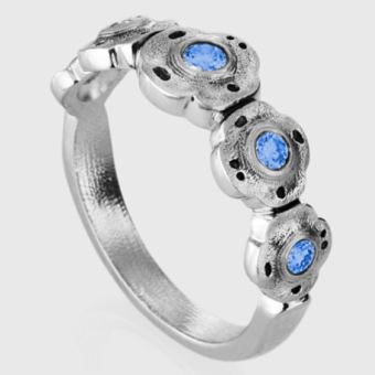 Šepkus R-207PS Platinum and Sapphire "Flora" Ring