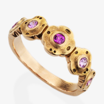 Šepkus R-207RS 18K Rose Gold and Sapphire "Flora" Ring