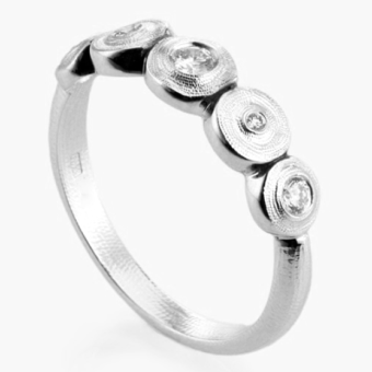 Šepkus R-210PD Platinum and Diamond "Five Seed" Ring