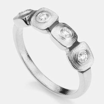 Šepkus R-212PD Platinum and Diamond "Dancing Squares" Dome Ring