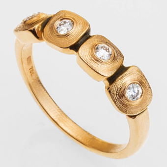 Šepkus R-212RD 18K Rose Gold and Diamond "Dancing Squares" Ring