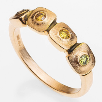 Šepkus R-212RDC 18K Rose Gold and Diamond "Dancing Squares" Ring