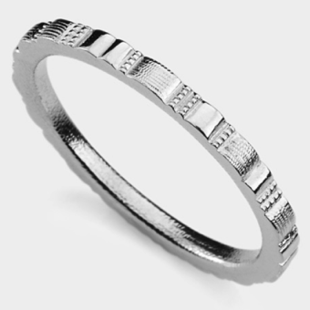Šepkus R-213P Platinum "Ridges" Band Ring