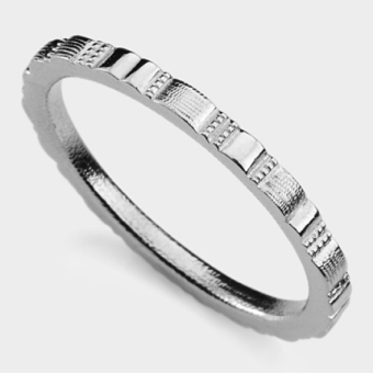 Šepkus R-213Z Palladium  "Ridges" Band Ring