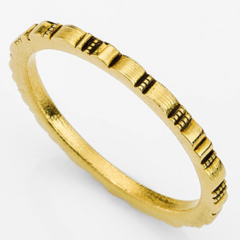 Šepkus R-213A 18K Yellow Gold  "Ridges" Band Ring