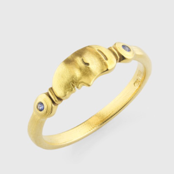 Šepkus R-228S 18K Yellow Gold and Sapphire "The Big Sleep" Ring