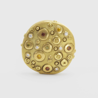 Šepkus E-164DC 18K Yellow Gold and Diamond "Submarine"Earrings