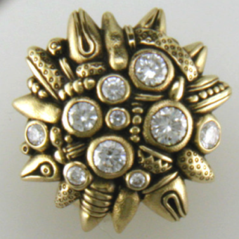 Šepkus E-46D "Cluster" 18K Yellow Gold and Diamond Earrings