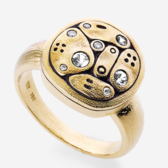 Šepkus R-234D 18K Yellow Gold and Diamond  "Early Spring 2" Ring