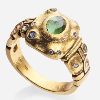 Šepkus R-236MS 18K Yellow Gold, Sapphire, and Diamond  "Lagoon" Mounting