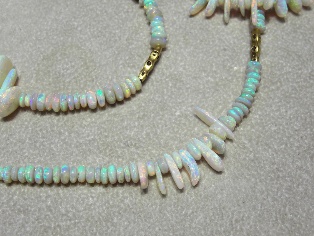weblight opal & shells flora necklace detail