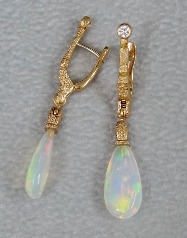 WEBEopalrose gold S&S drop earrings