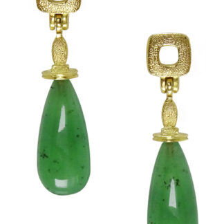 Šepkus E-238M 18K Yellow Gold "Hanging Fruit" Green "Transvaal Jade" (hydrogrossular garnet)