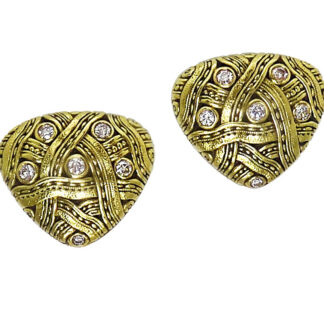 Šepkus E-34D 18K Yellow Gold “Shield” Earrings